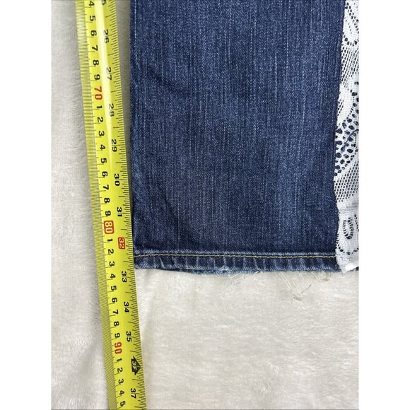Silver Jeans Toni Women’s 27 Custom Lace Flower Modified Hippie Boho Floral - Picture 11 of 16